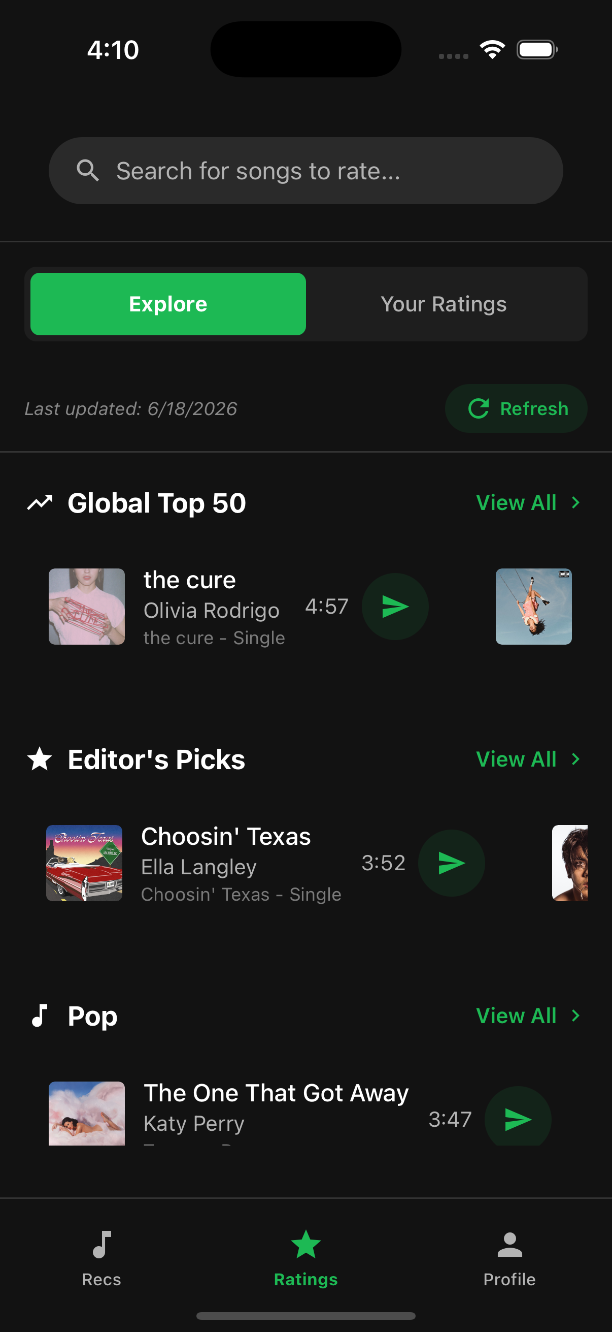 HearMeOut explore ratings
