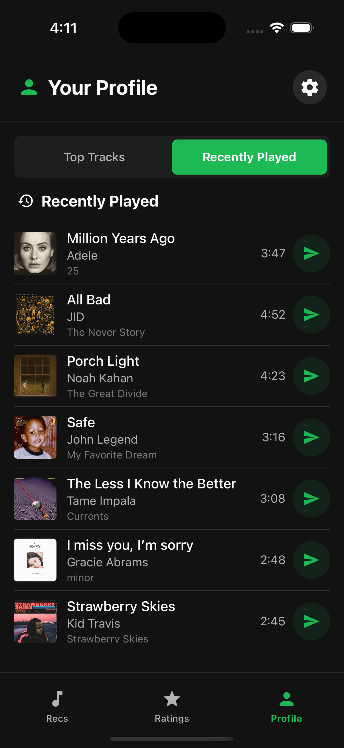HearMeOut recent tracks
