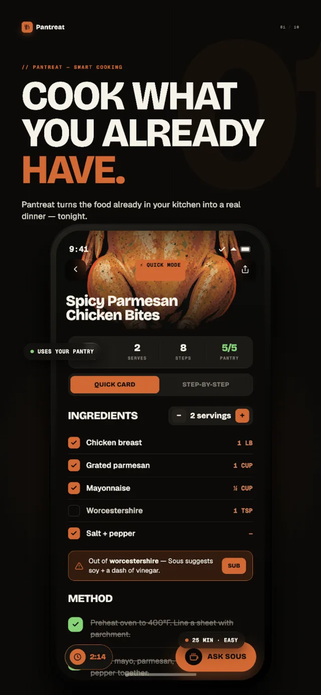 Pantreat App Store screenshot 1